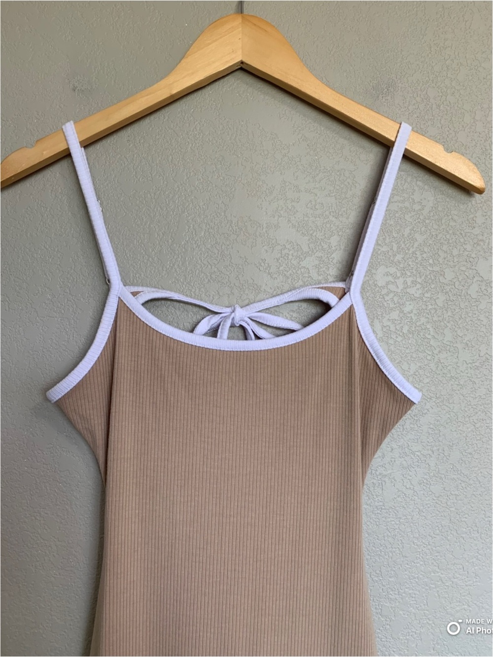 Lulus Medium Something About Her Beige Color Block Ribbed Backless Midi Dress - Picture 5 of 14